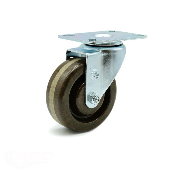 SCC 4 in x 1.5 Brown High Temp Phenolic Wheel Swivel Caster - 300lbs/Caster